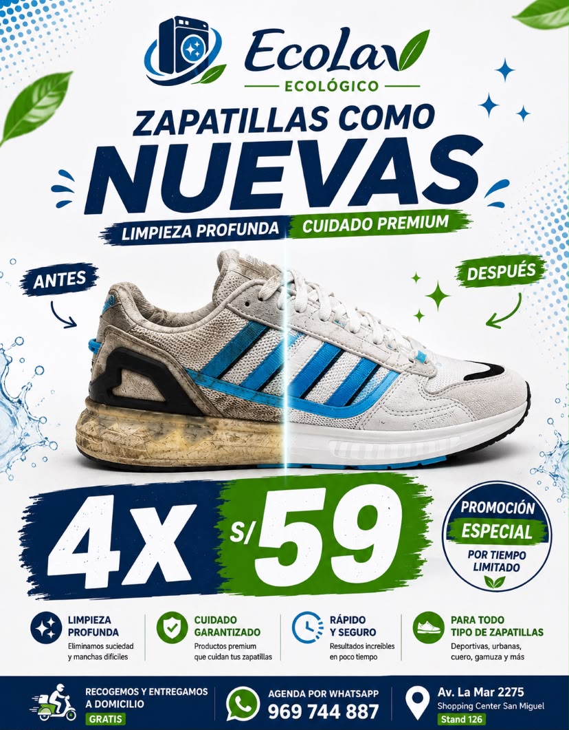 Lavado de zapatillas desde S/ 15